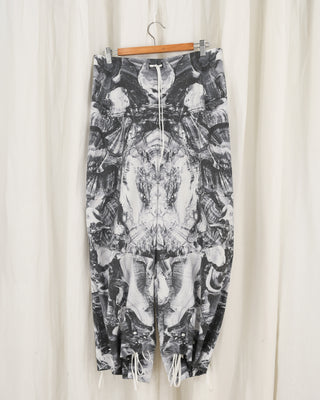 Zero-waste Printed Drawstring Pants (Black or White)