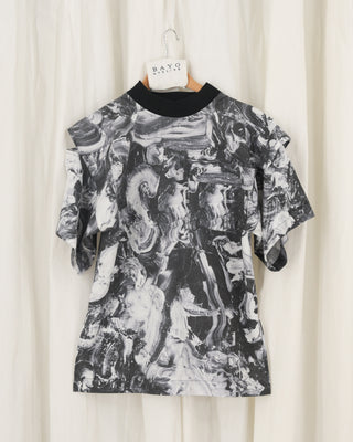 Zero-waste Printed Shirt with Pocket (Black or White)