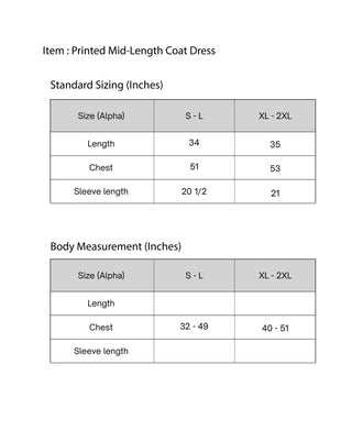Zero-Waste Printed Mid-Length Coat Dress