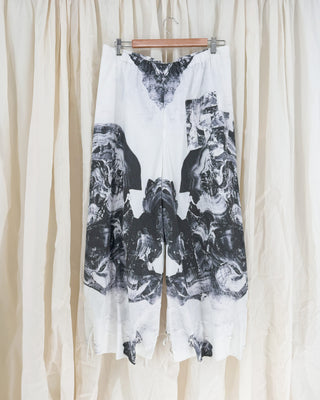 Zero-waste Printed Drawstring Pants (Black or White)