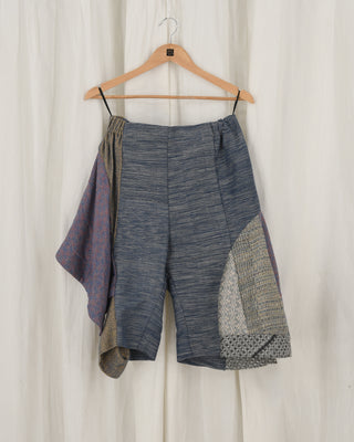 Patchwork Skirt Shorts (Blue)