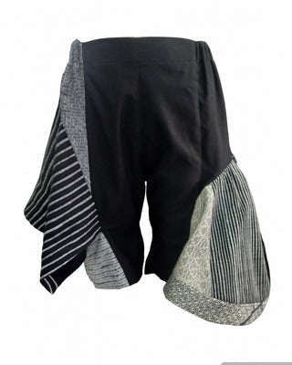 Black Patchwork Skirt Shorts