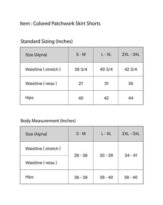 Patchwork Skirt Shorts (Blue)