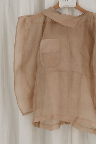 Sheer Silk Top (Beige)