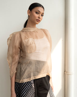 Sheer Silk Top (Beige)